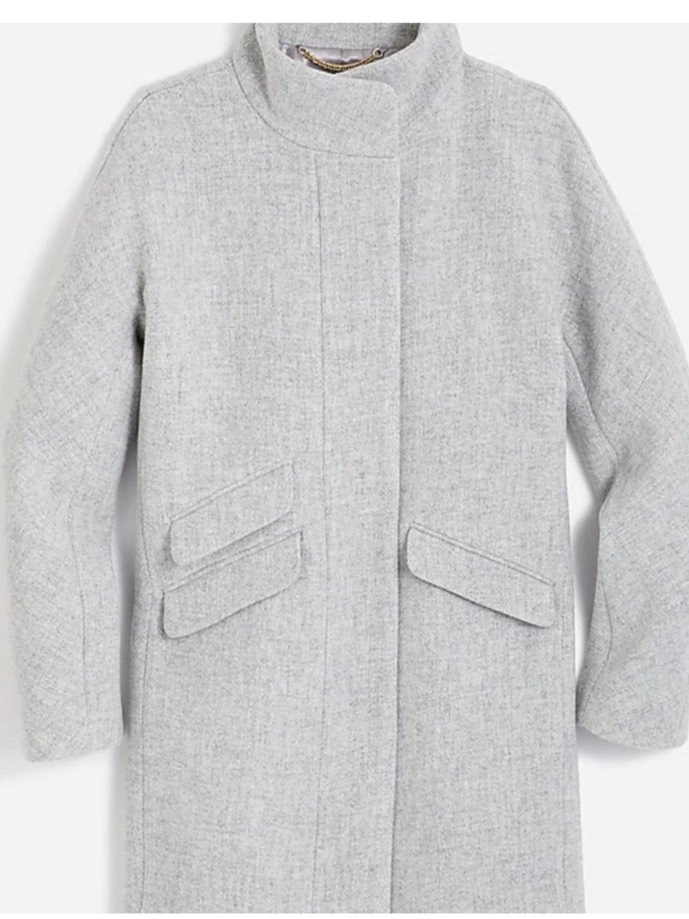 J.Crew Cocoon Coat Italian Stadium Cloth Gray Wool Blend Size 14